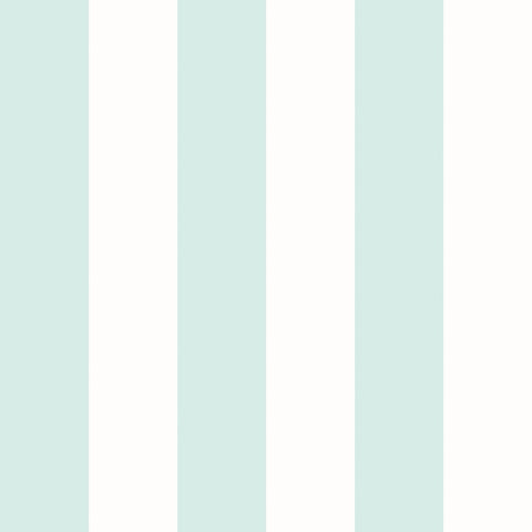 Simply Stripes Bloc Stripe Duckegg wallpaper by Ohpopsi, a teal striped design