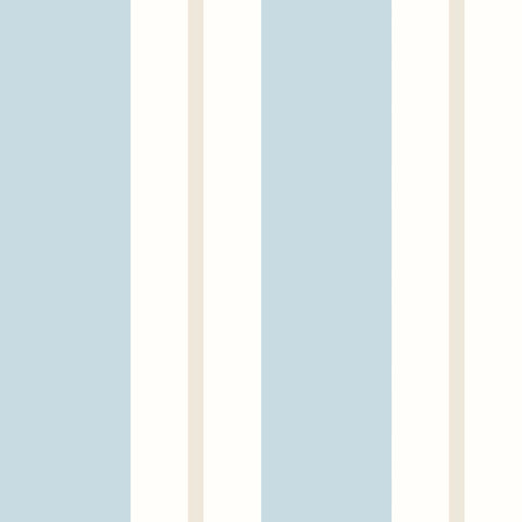 Simply Stripes Wide Multi Stripe Wedgewood wallpaper by Ohpopsi, a blue striped design