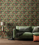 Eden Vol 1 Seaweed Garden Slate Mix wallpaper by Hoopla Walls in a styled living room
