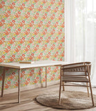 Eden Vol 2 Honeysuckle & Tulip Citrus Mix wallpaper by Hoopla Walls shown on a full wall