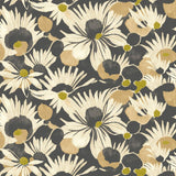Hanashi Suiren Ebony wallpaper by Ohpopsi, a grey floral design