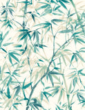 Hanashi Shadow Bamboo Peacock wallpaper by Ohpopsi, a teal leaf design