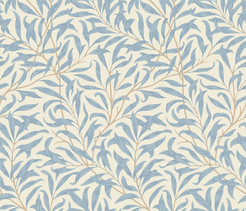 Eden Vol 2 Willow Trail Wedgewood wallpaper by Hoopla Walls, a blue leaf design