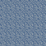 Riches of Nature Dotty Leaf Royal wallpaper by Ohpopsi, a blue leaf design