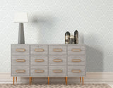 Elegance Deco Fan Grey wallpaper by Hoopla Walls shown on a full wall