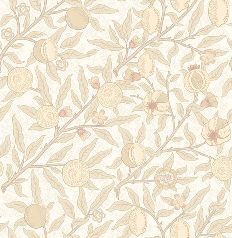 Eden Vol 2 Fruit & Foliage Parchment wallpaper by Hoopla Walls, a beige leaf design