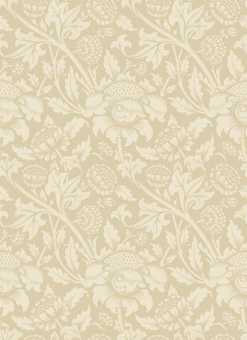 Elegance Damask Trail Hemp wallpaper by Hoopla Walls, a beige damask design