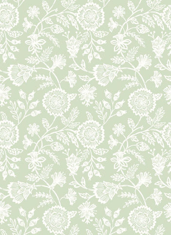 Purity Evelyn Trail Pear wallpaper by Hoopla Walls, a green floral design