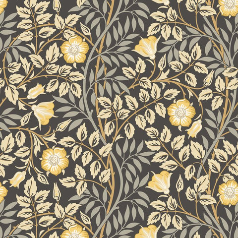 Eden Vol 1 Rosehip Trail Chalkboard wallpaper by Hoopla Walls, a grey floral design