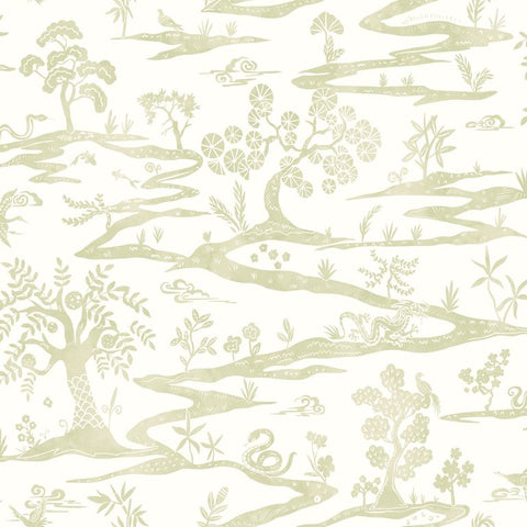 Hanashi Kaiwa Green Tea wallpaper by Ohpopsi, a green leaf design