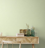 Purity Tiny Ogee Apple wallpaper by Hoopla Walls shown on a full wall