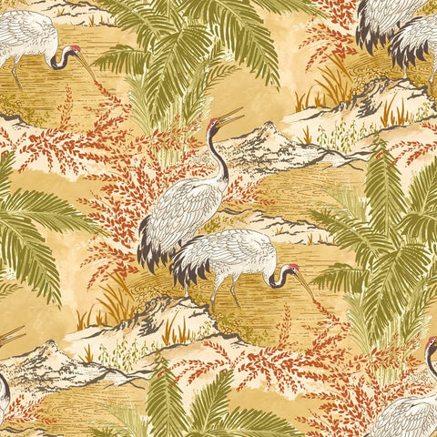 Hanashi Kansho Mimosa Gold wallpaper by Ohpopsi, a gold leaf design