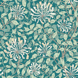 Eden Vol 1 Honeysuckle Leaf Trail Dark Jade wallpaper by Hoopla Walls, a green leaf design