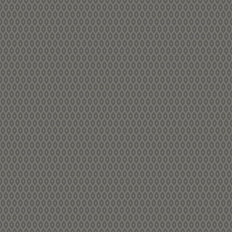 Purity Tiny Ogee Charcoal wallpaper by Hoopla Walls, a grey geometric design