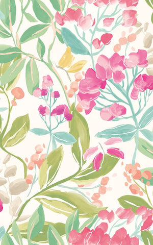 Riches of Nature Florence Pastel Mix wallpaper by Ohpopsi, a neutral floral design