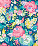 Riches of Nature Emily Rose Cornflower Mix wallpaper by Ohpopsi, a blue floral design
