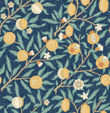 Eden Vol 2 Fruit & Foliage Ink & Gold wallpaper by Hoopla Walls, a blue leaf design
