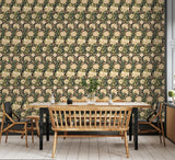 Eden Vol 2 Iris Meadow Noir wallpaper by Hoopla Walls shown on a full wall