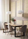 Elegance Floral Trail Stone wallpaper by Hoopla Walls shown on a full wall