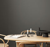 Purity Tiny Ogee Charcoal wallpaper by Hoopla Walls shown on a full wall