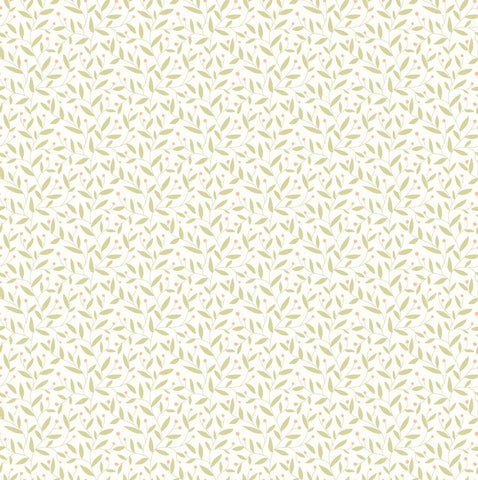 Purity Dotty Vine Sage wallpaper by Hoopla Walls, a green leaf design