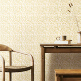 Elegance Floral Trail Thyme wallpaper by Hoopla Walls shown on a full wall