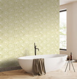 Purity Dash Trail Pear wallpaper by Hoopla Walls shown on a full wall