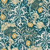 Eden Vol 1 Seaweed Garden Petrol Blue wallpaper by Hoopla Walls, a blue leaf design