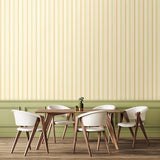Simply Stripes Ribbon Mix Stripe Pear wallpaper by Ohpopsi shown on a full wall