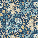 Eden Vol 1 Lily Ogee Navy Blue wallpaper by Hoopla Walls, a blue damask design