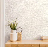 Purity Dotty Vine Stone wallpaper by Hoopla Walls shown on a full wall