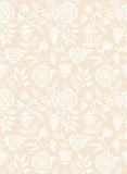 Purity Evelyn Trail Putty wallpaper by Hoopla Walls, a beige floral design