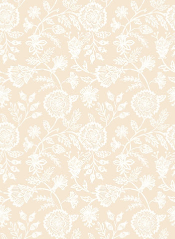 Purity Evelyn Trail Putty wallpaper by Hoopla Walls, a beige floral design