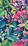Riches of Nature Florence Ink & Fushcia wallpaper by Ohpopsi, a blue floral design