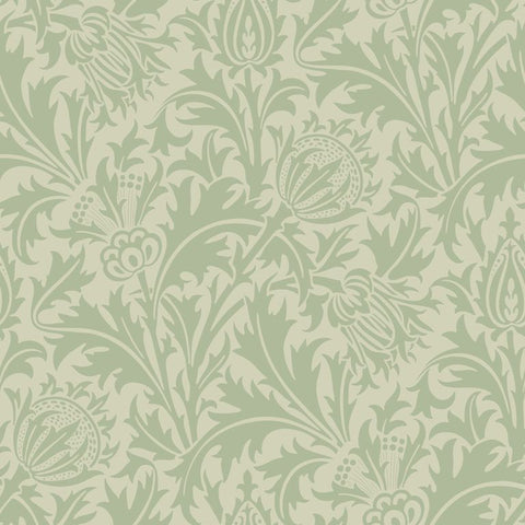 Eden Vol 2 Thistle Damask Sage wallpaper by Hoopla Walls, a green damask design
