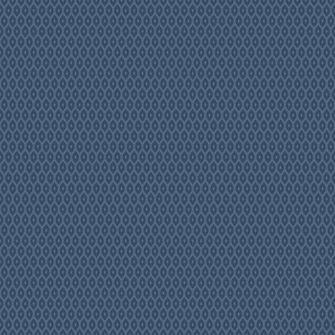 Purity Tiny Ogee Indigo wallpaper by Hoopla Walls, a blue geometric design