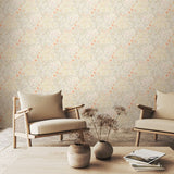 Eden Vol 1 Lily Ogee Natural Stone wallpaper by Hoopla Walls in a styled living room