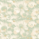 Hanashi Suiren Misty Mint wallpaper by Ohpopsi, a green floral design