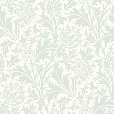 Eden Vol 2 Thistle Damask Duck Egg wallpaper by Hoopla Walls, a blue damask design