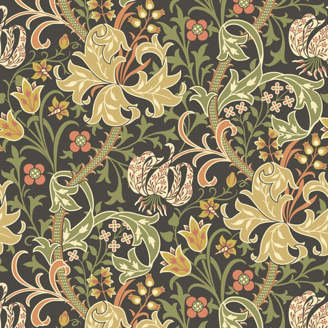 Eden Vol 1 Lily Ogee Black wallpaper by Hoopla Walls, a grey damask design