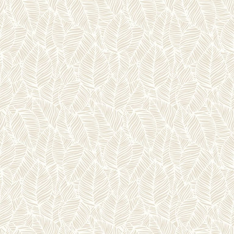 Purity Zebra Leaf Linen wallpaper by Hoopla Walls, a beige leaf design