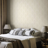 Elegance Leaf Fan Chalk wallpaper by Hoopla Walls shown on a full wall
