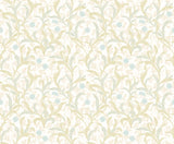 Elegance Floral Trail Sky & Apple wallpaper by Hoopla Walls, a blue floral design