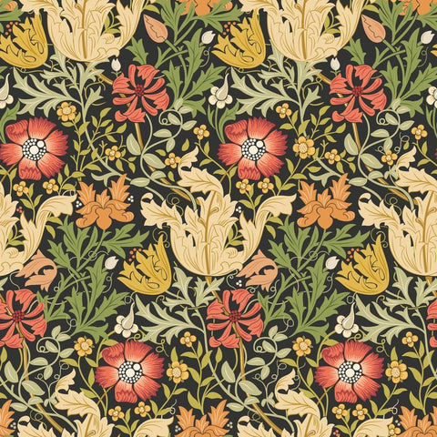 Eden Vol 2 Honeysuckle & Tulip Midnight Forest wallpaper by Hoopla Walls, a green floral design