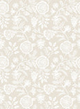 Purity Evelyn Trail Bone wallpaper by Hoopla Walls, a neutral floral design