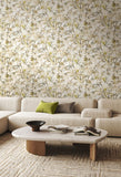 Hanashi Shadow Bamboo Oyster Mix wallpaper by Ohpopsi shown on a full wall