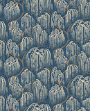 Hanashi Shizu Cobalt wallpaper by Ohpopsi, a blue leaf design
