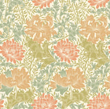Eden Vol 1 Chrysanthemum Sage & Amber wallpaper by Hoopla Walls, a green floral design