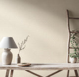 Purity Mini Leaf Linen wallpaper by Hoopla Walls shown on a full wall