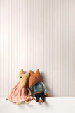 Purity Scallop Stripe Linen & Straw Mix wallpaper by Hoopla Walls shown on a full wall